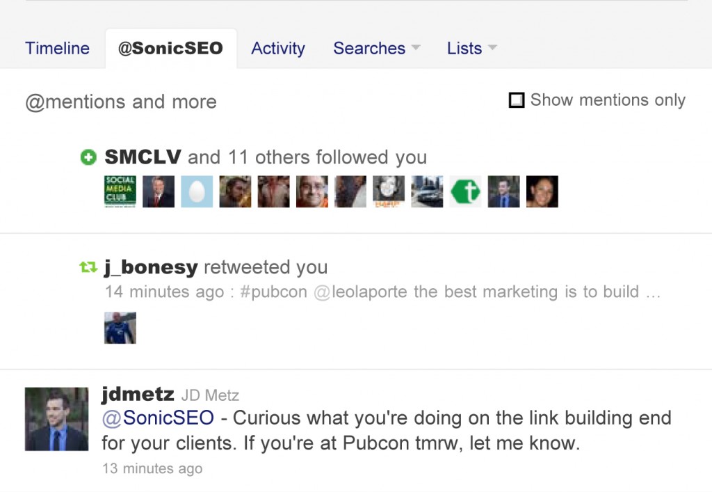 screenshot of new twitter features